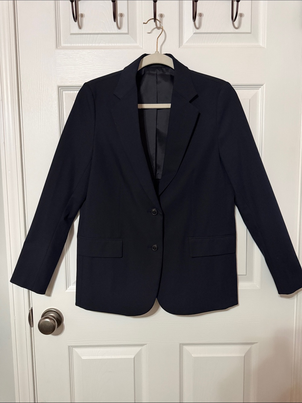 Classic Women's Navy Blazer - Tailored Two-Button Jacket